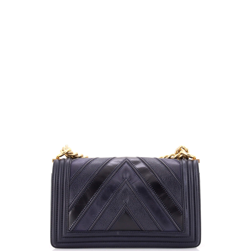 Boy Flap Bag Chevron Caviar and Calfskin Old Medium