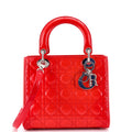 Lady Dior Bag Cannage Quilt Patent Medium