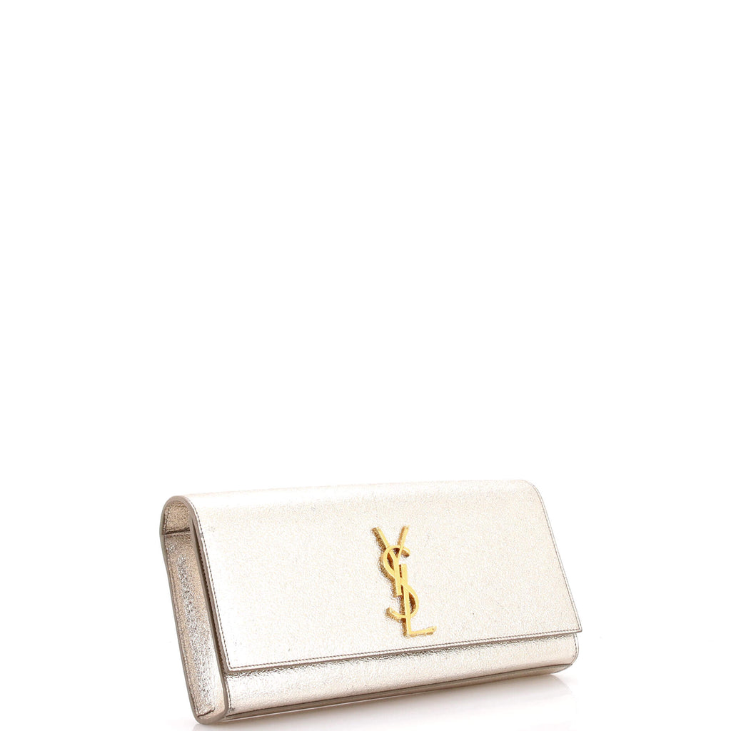 Classic Monogram Clutch Metallic Calfskin Long