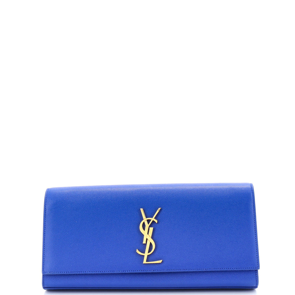 Classic Monogram Clutch Metallic Calfskin Long