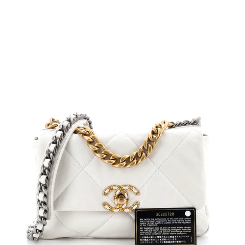 19 Flap Bag Quilted Leather Medium