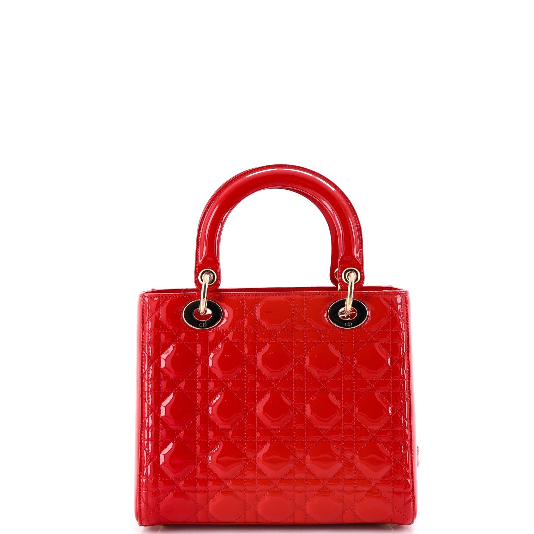Lady Dior Bag Cannage Quilt Patent Medium