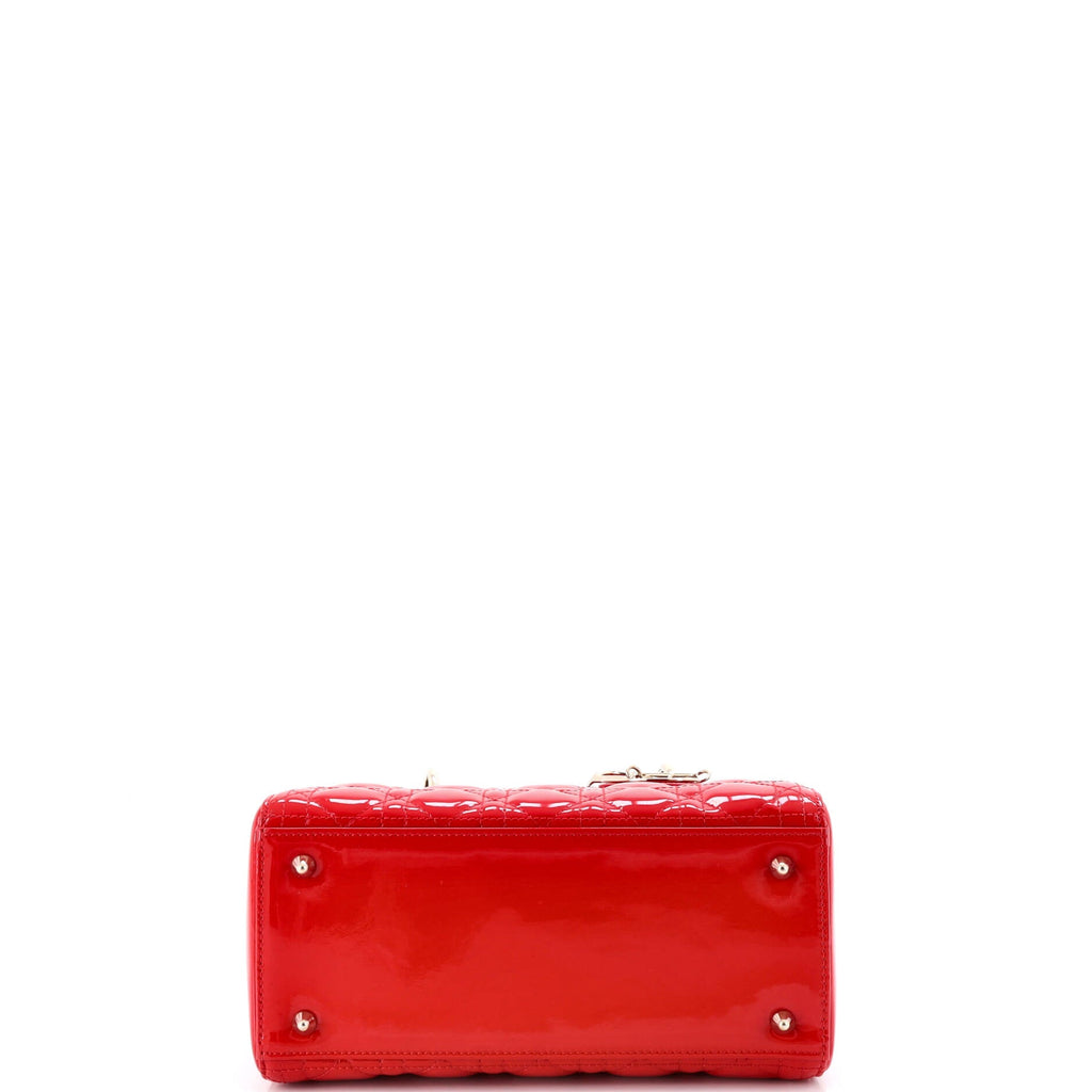 Lady Dior Bag Cannage Quilt Patent Medium