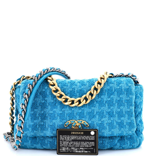 19 Flap Bag Quilted Tweed Medium