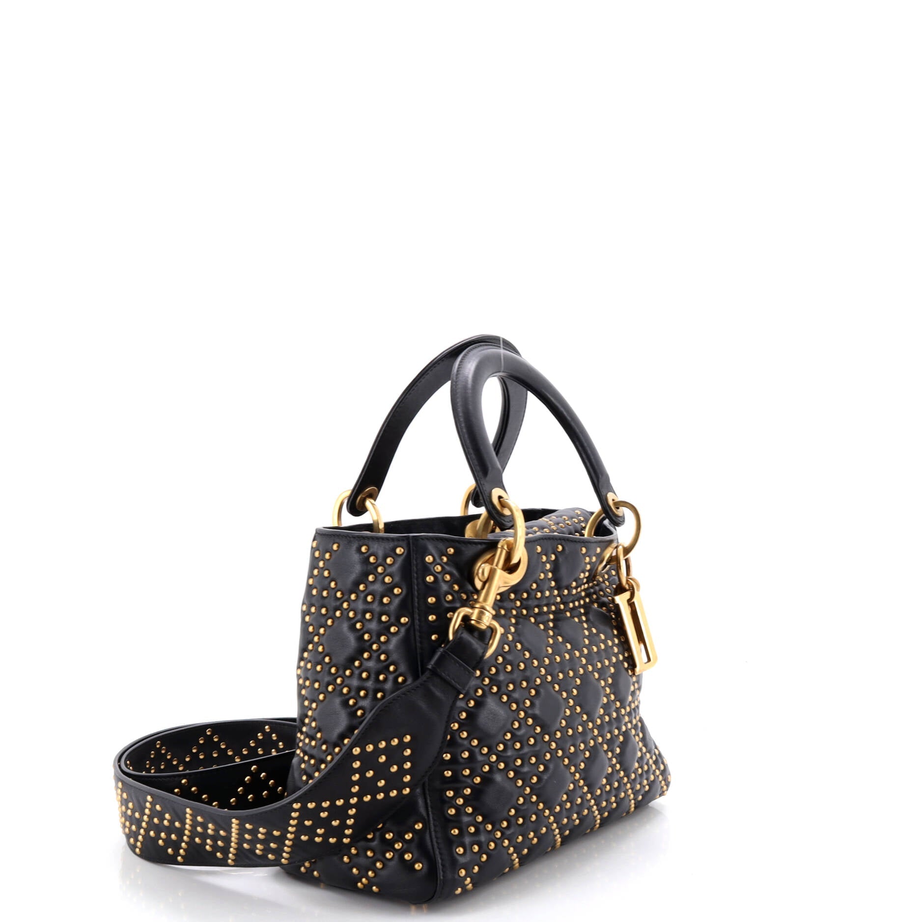 Supple Lady Dior Bag Cannage Studded Lambskin Medium