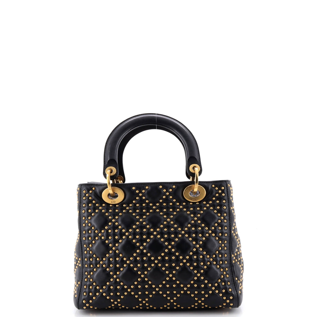 Supple Lady Dior Bag Cannage Studded Lambskin Medium