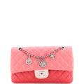 Tricolor Valentine Crystal Hearts Flap Bag Quilted Lambskin Medium