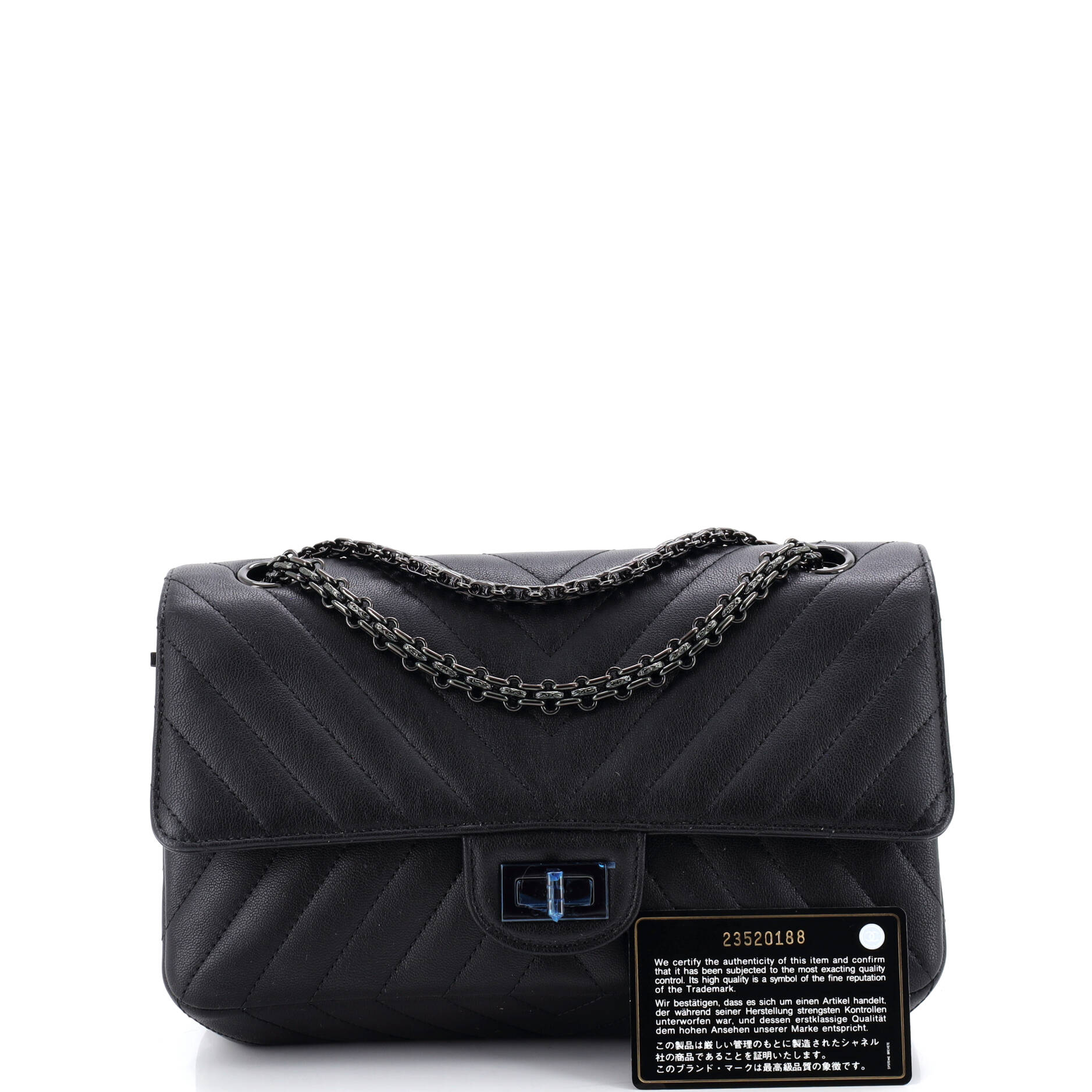 So Black Reissue 2.55 Flap Bag Chevron Sheepskin 225