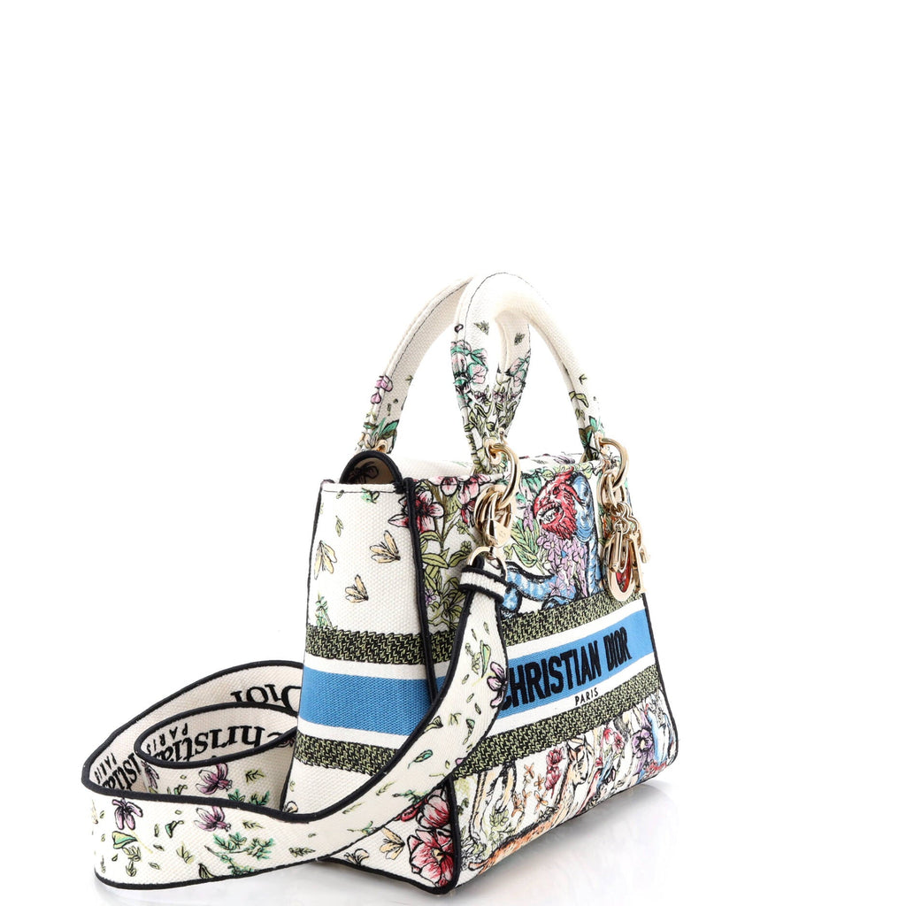 Lady D-Lite Bag Embroidered Canvas Medium