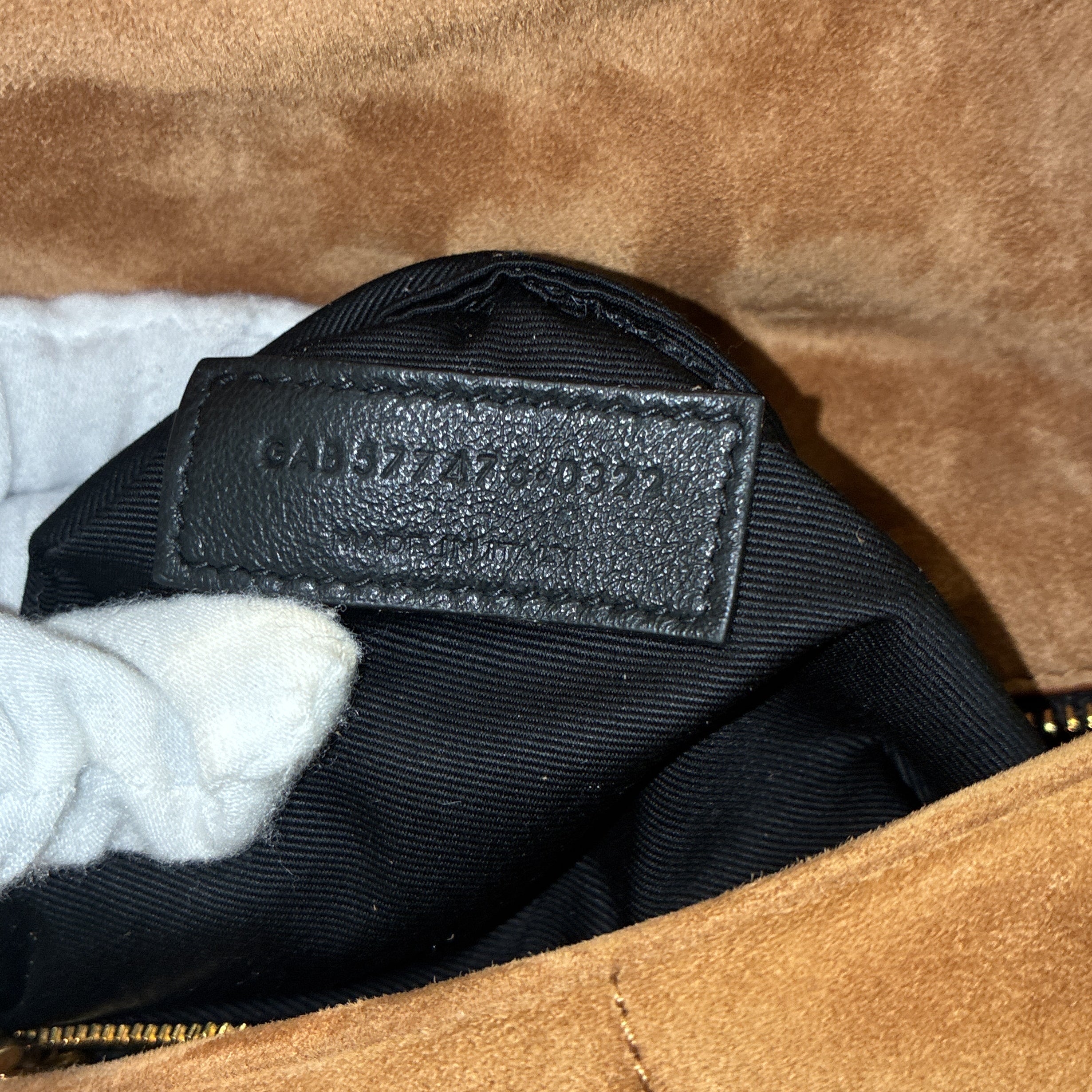 Loulou Puffer Shoulder Bag Quilted Suede Small
