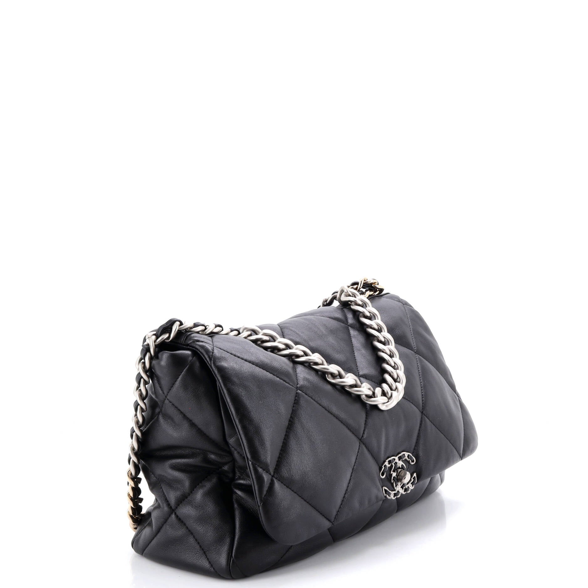 19 Flap Bag Quilted Leather Maxi