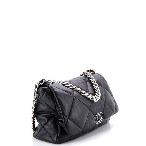19 Flap Bag Quilted Leather Maxi