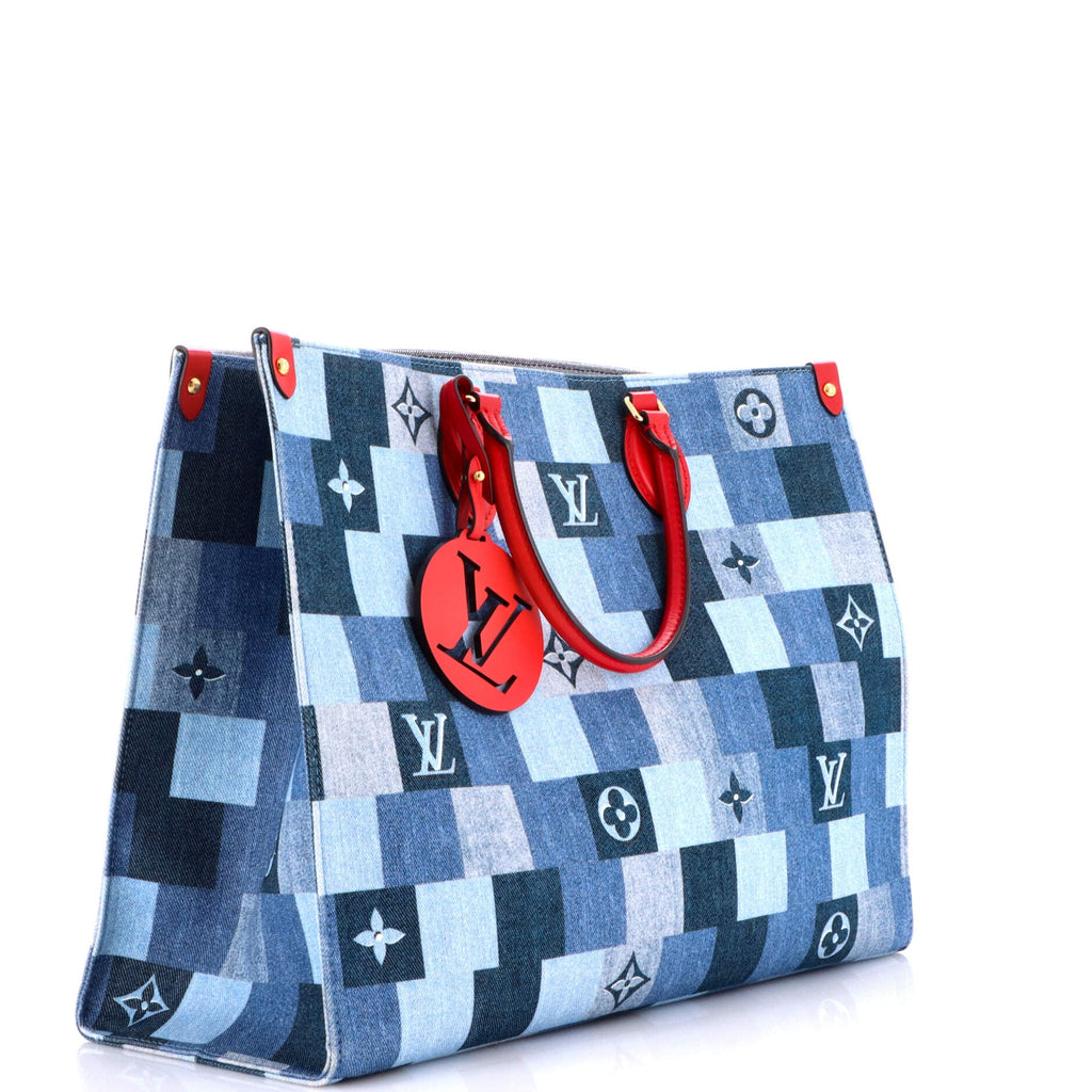 OnTheGo Tote Damier and Monogram Patchwork Denim GM