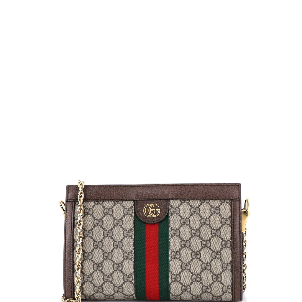 Ophidia Chain Shoulder Bag GG Coated Canvas Small
