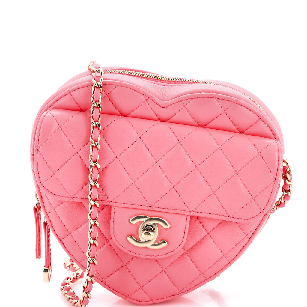 CC in Love Heart Bag Quilted Lambskin