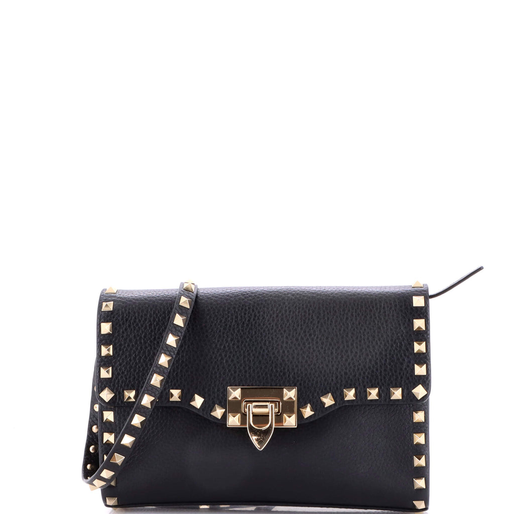 Rockstud Flip Lock Flap Bag Leather Medium