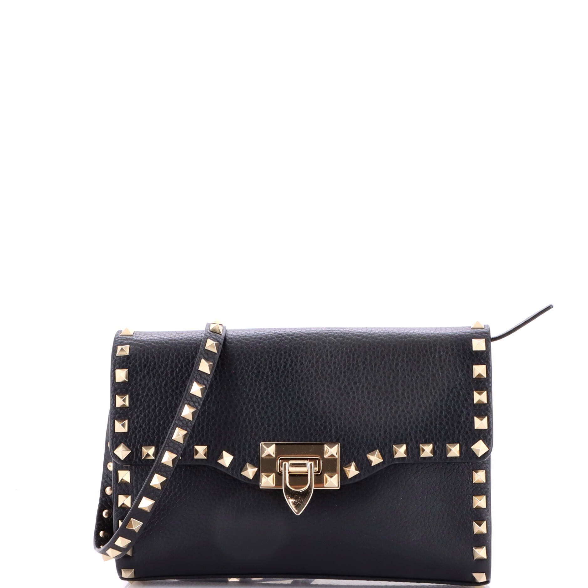 Rockstud Flip Lock Flap Bag Leather Medium