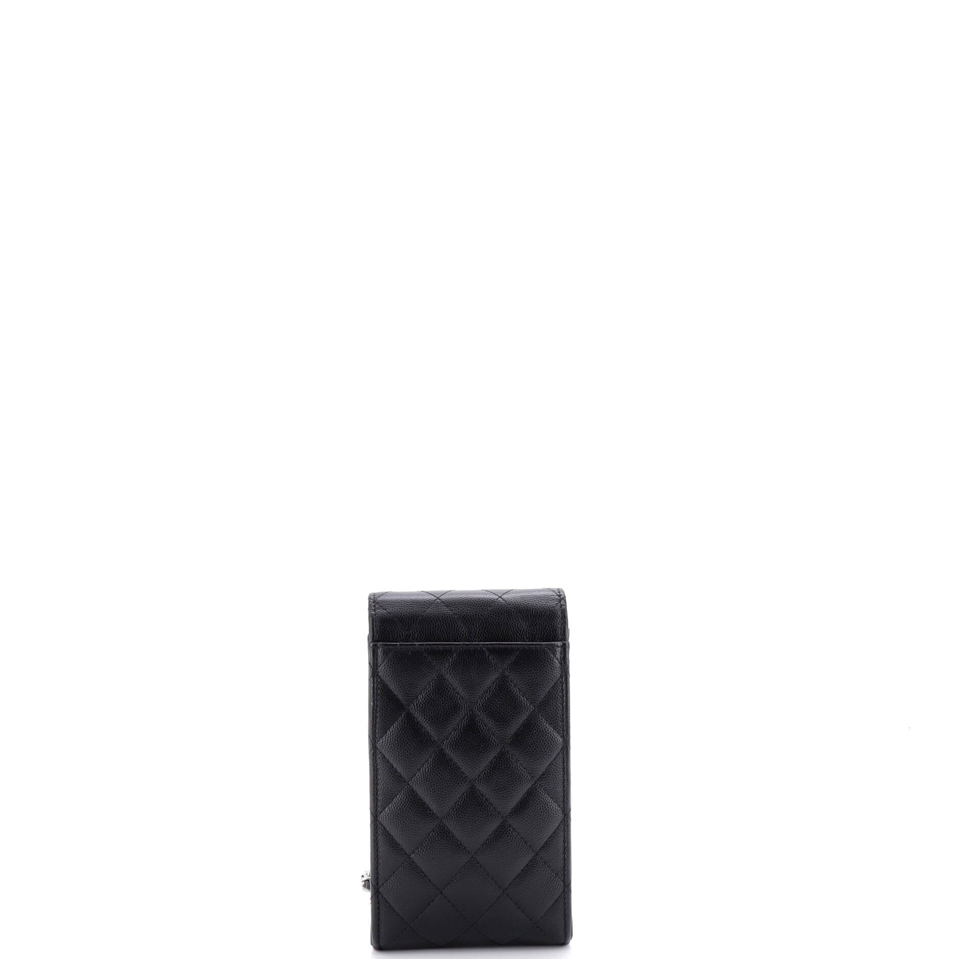 CC Flap Phone Holder Crossbody Bag Quilted Caviar