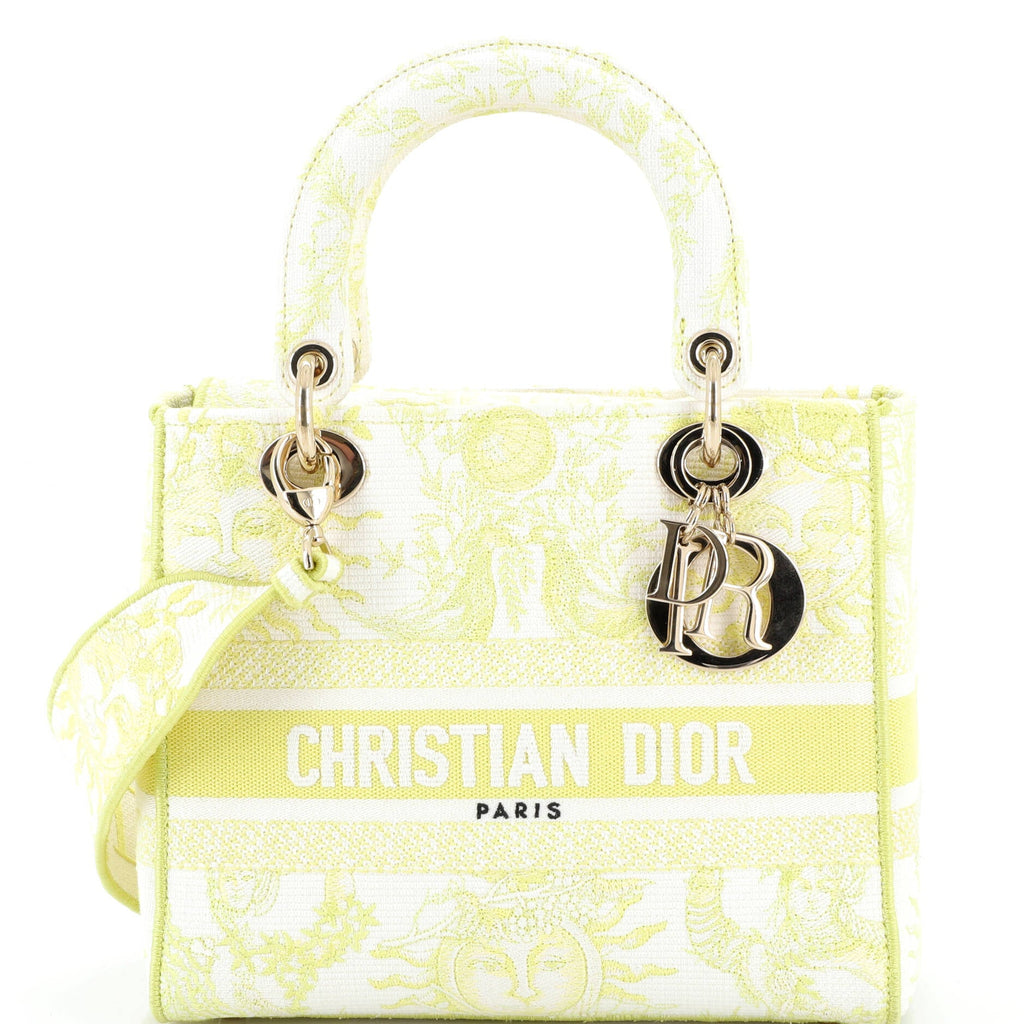 Lady D-Lite Bag Embroidered Canvas Medium