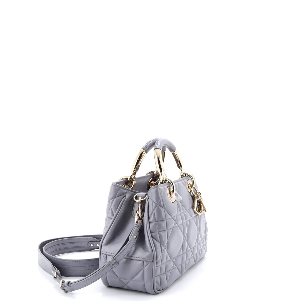 Lady 95.22 Bag Cannage Embossed Leather Small