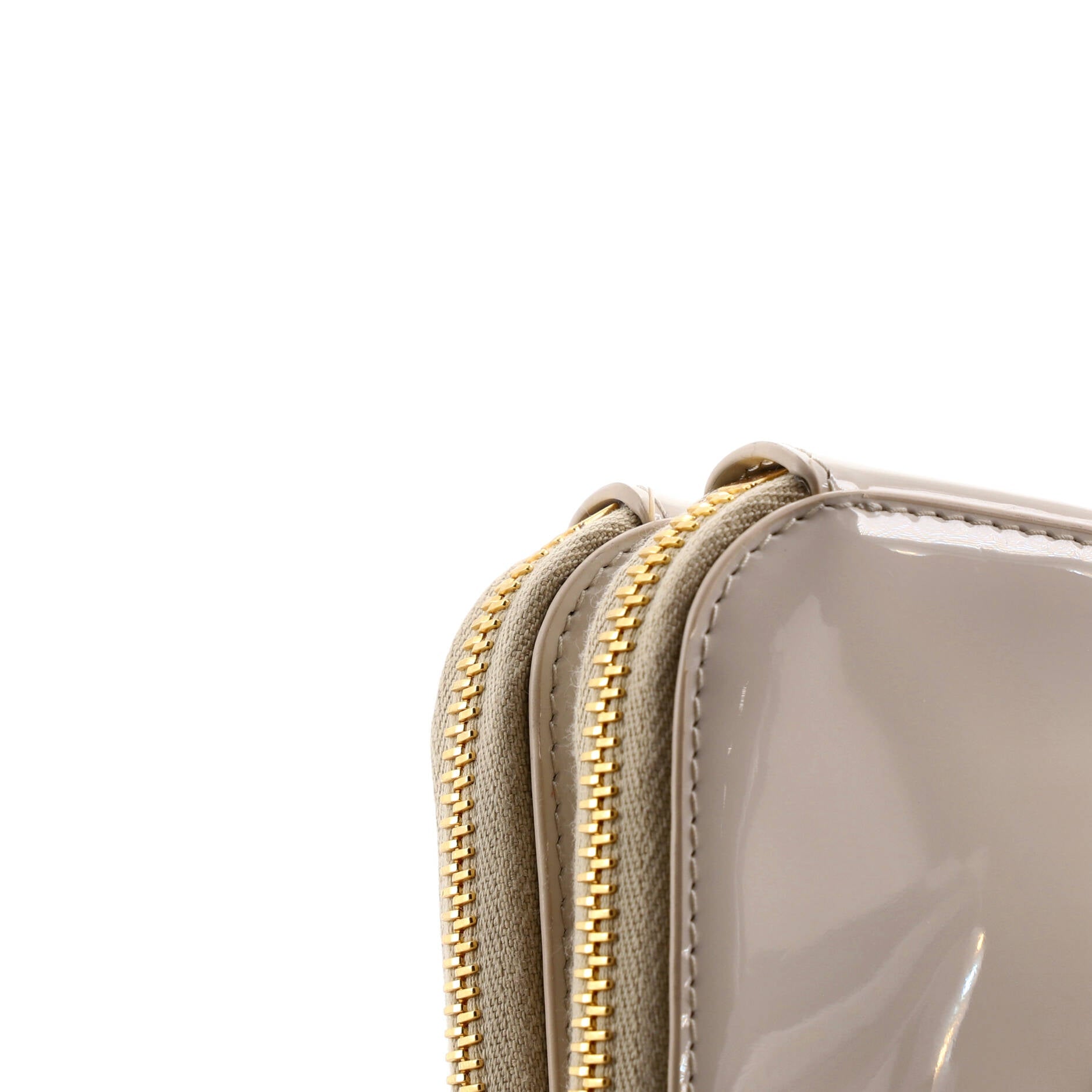 Triangle Double Zip Pouch Bag with Chain Patent Mini