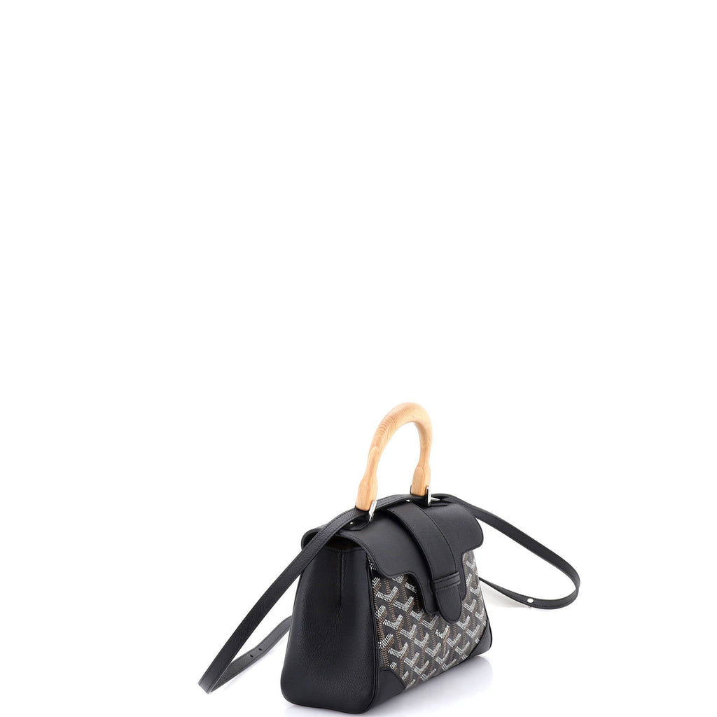 Saigon Top Handle Bag Coated Canvas with Leather Mini