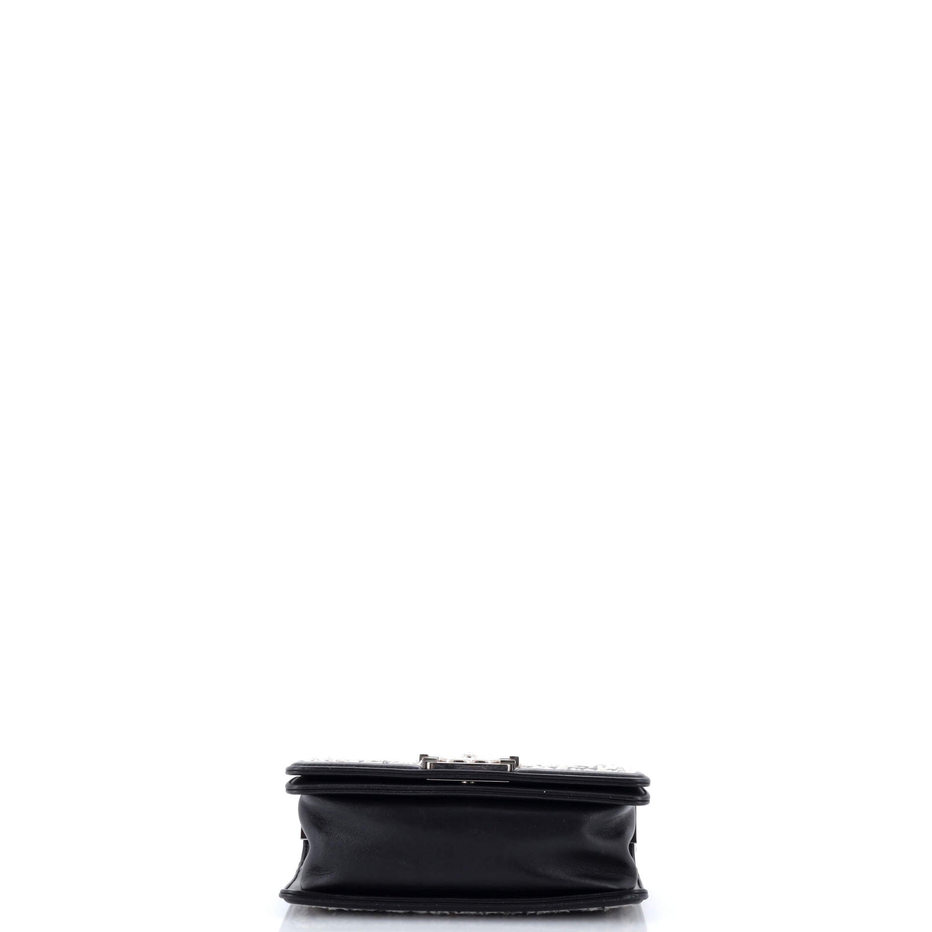 Boy Flap Bag Lambskin with Quilted Tweed and Sequins Small