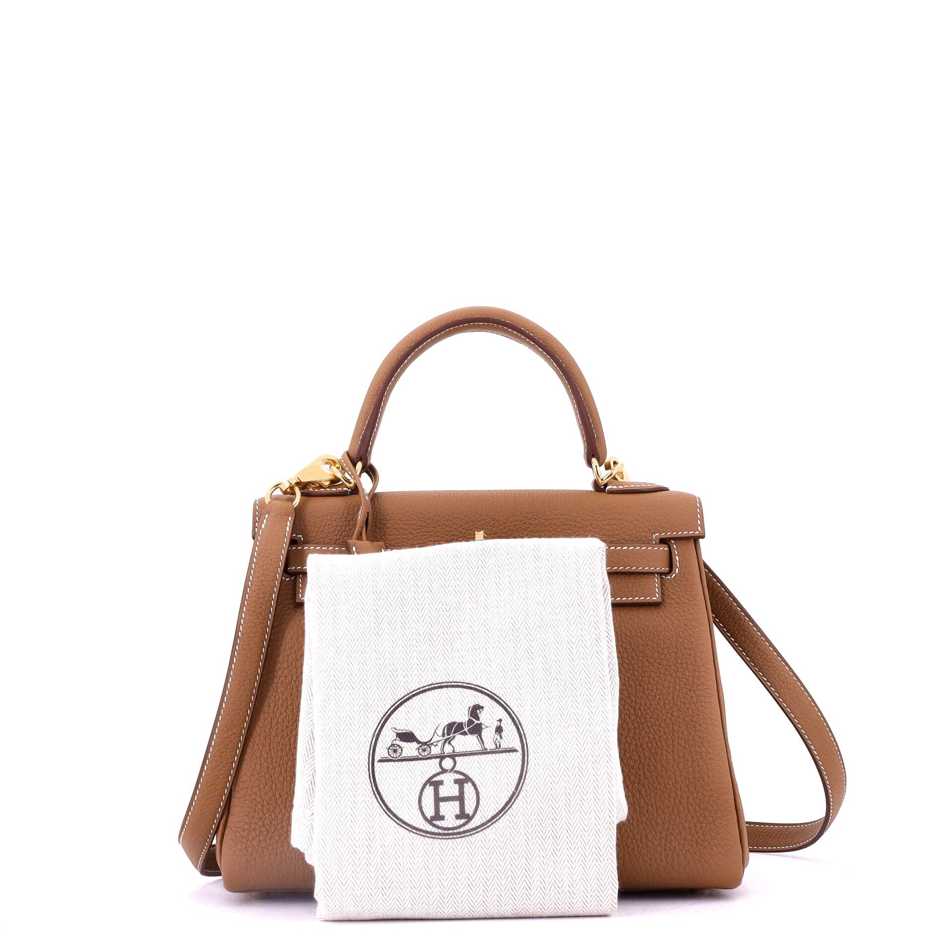 Kelly Handbag Gold Togo with Gold Hardware 25