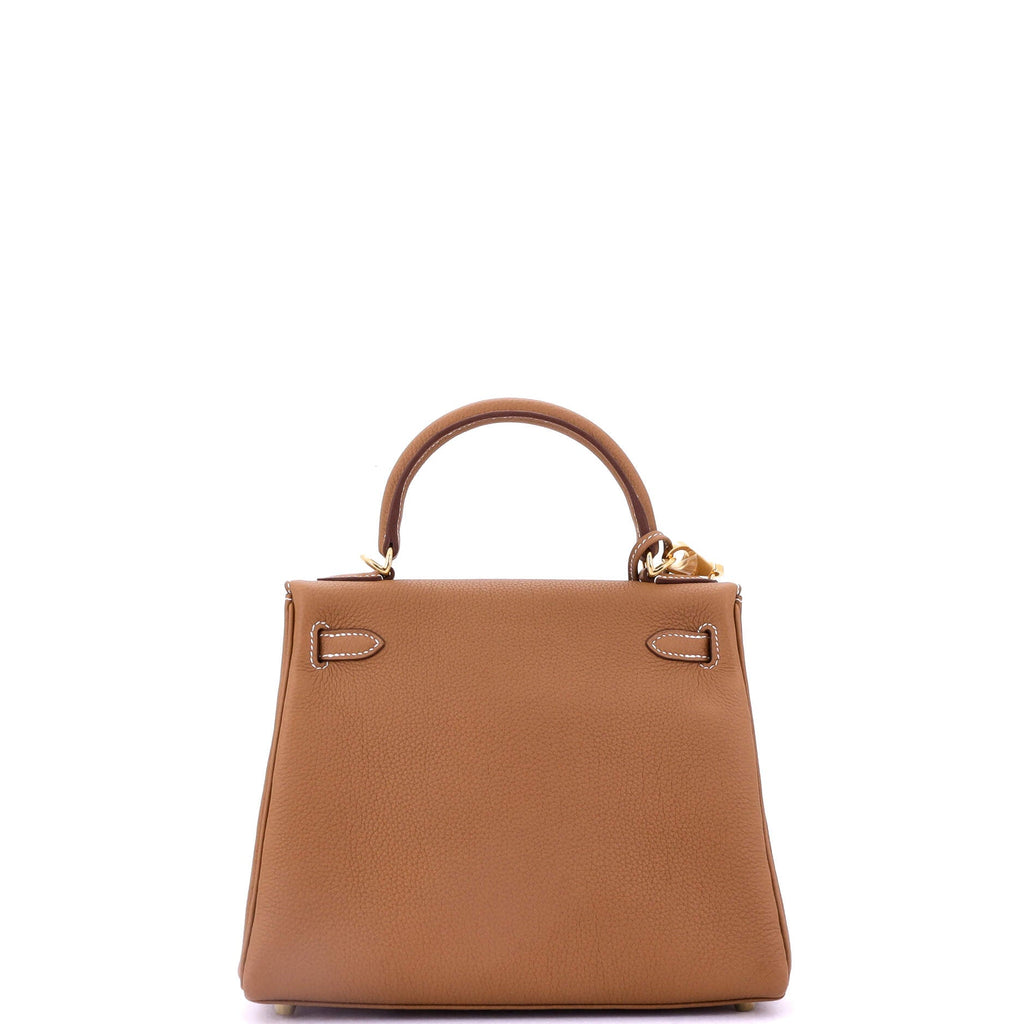 Kelly Handbag Gold Togo with Gold Hardware 25
