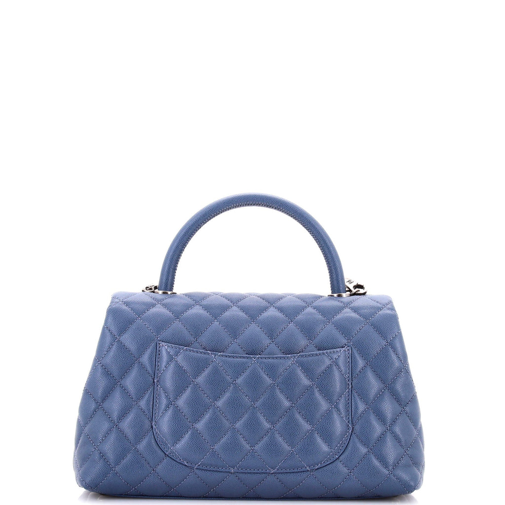 Coco Top Handle Bag Quilted Caviar Small