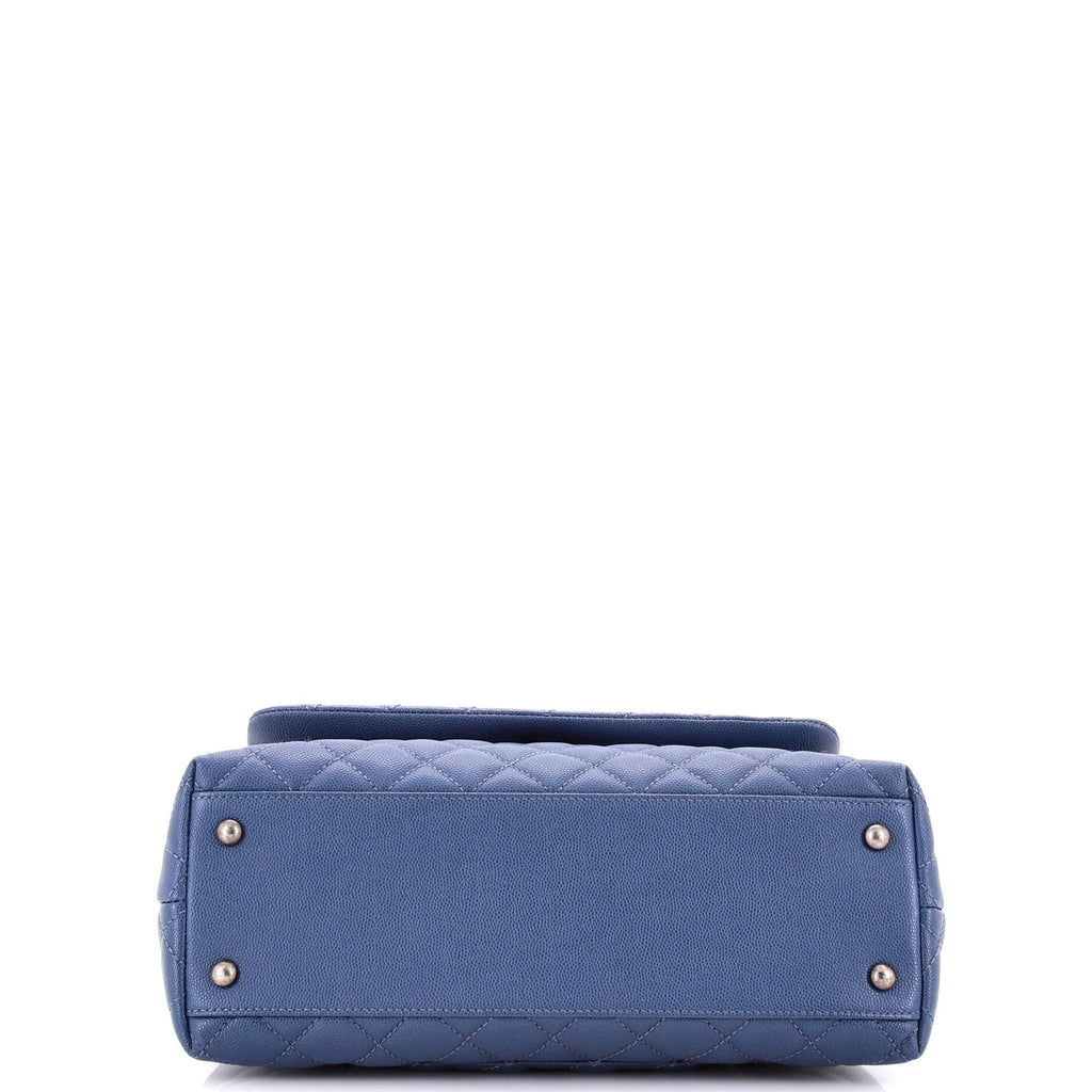 Coco Top Handle Bag Quilted Caviar Small