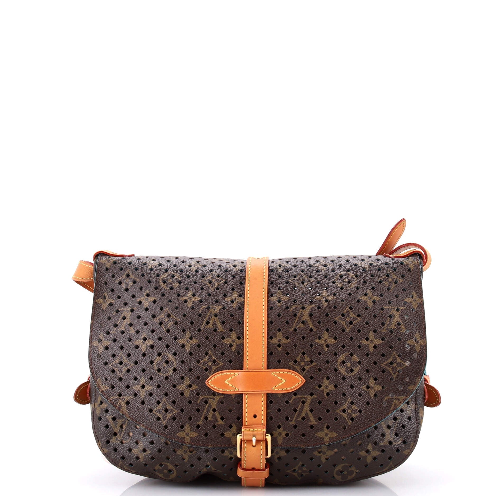 Flore Saumur Handbag Perforated Monogram Canvas