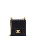 Chic Pearls Flap Clutch with Chain Quilted Goatskin Mini