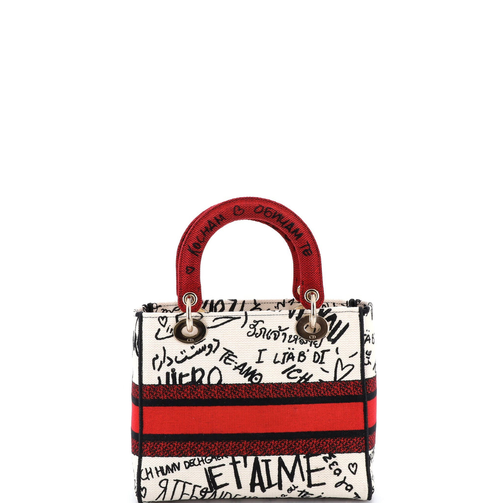 Lady D-Lite Bag Embroidered Canvas Medium
