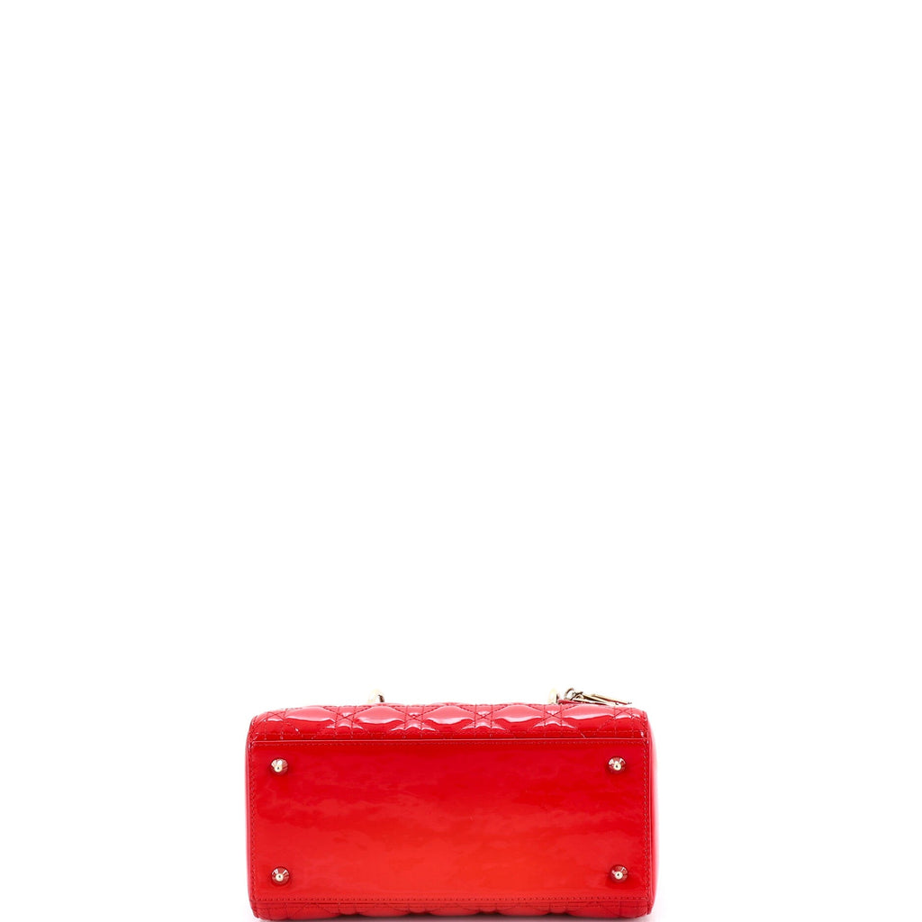 Lady Dior Bag Cannage Quilt Patent Medium