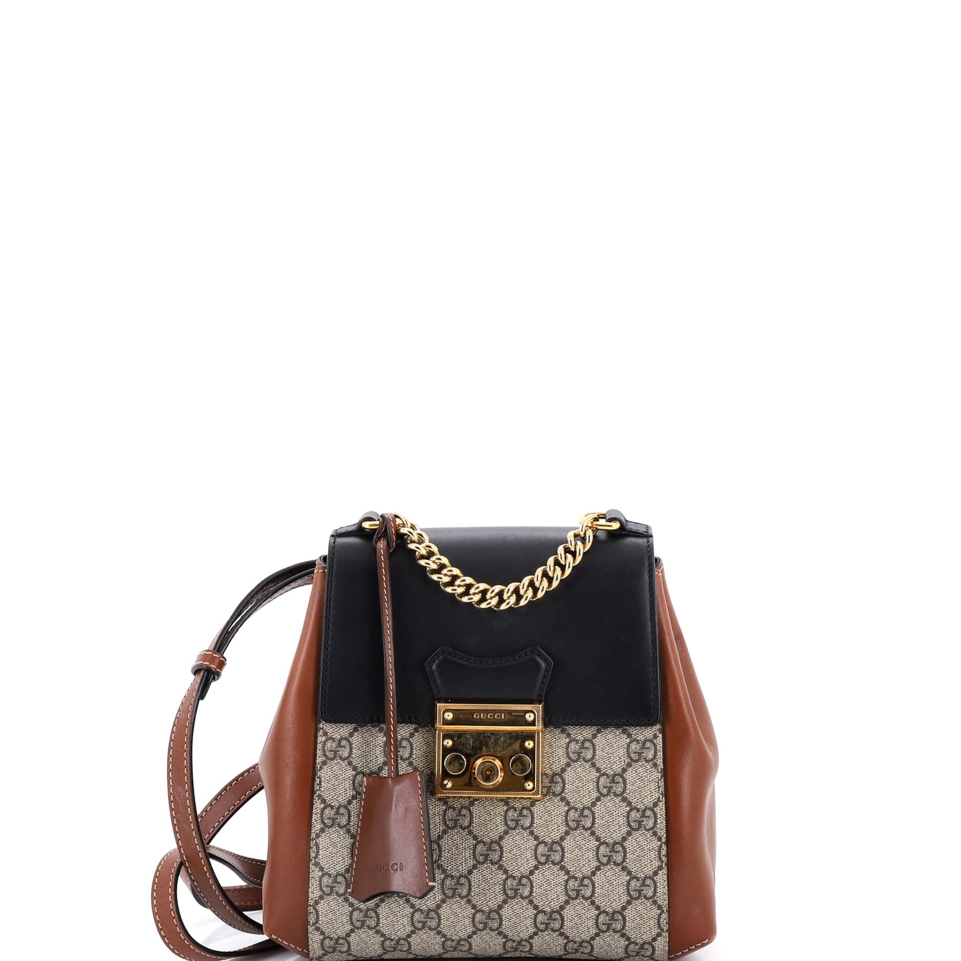 Padlock Backpack GG Coated Canvas and Leather Mini