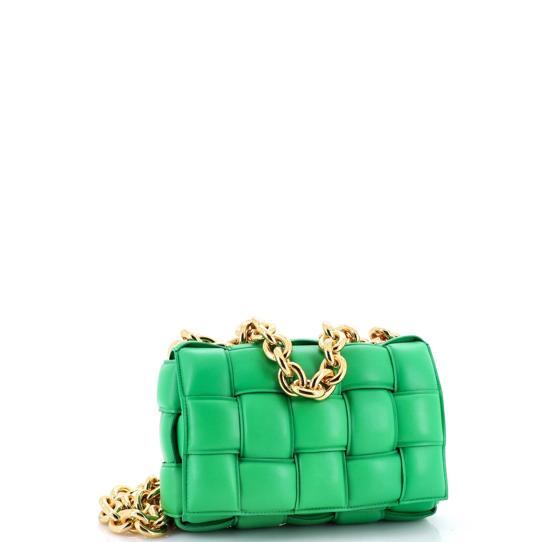 Cassette Chain Crossbody Bag Padded Maxi Intrecciato Leather