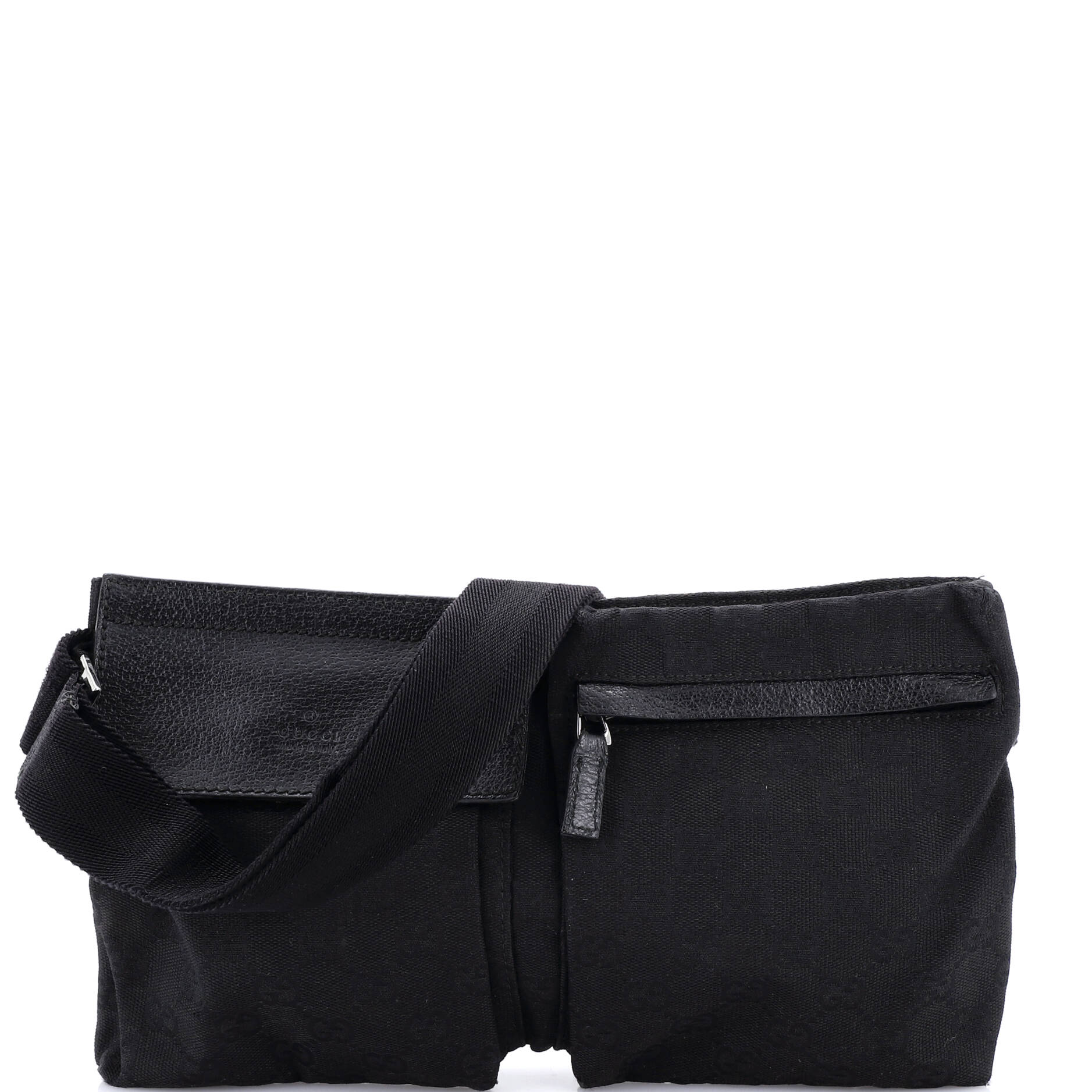 Vintage Double Belt Bag GG Canvas with Leather