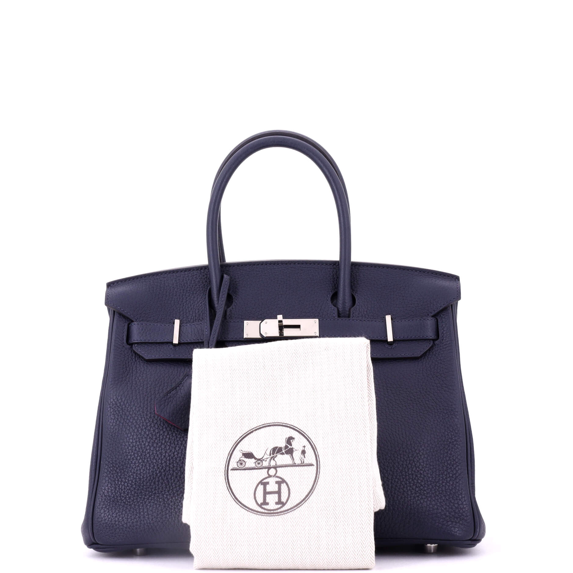 Birkin Handbag Verso Clemence with Palladium Hardware 30