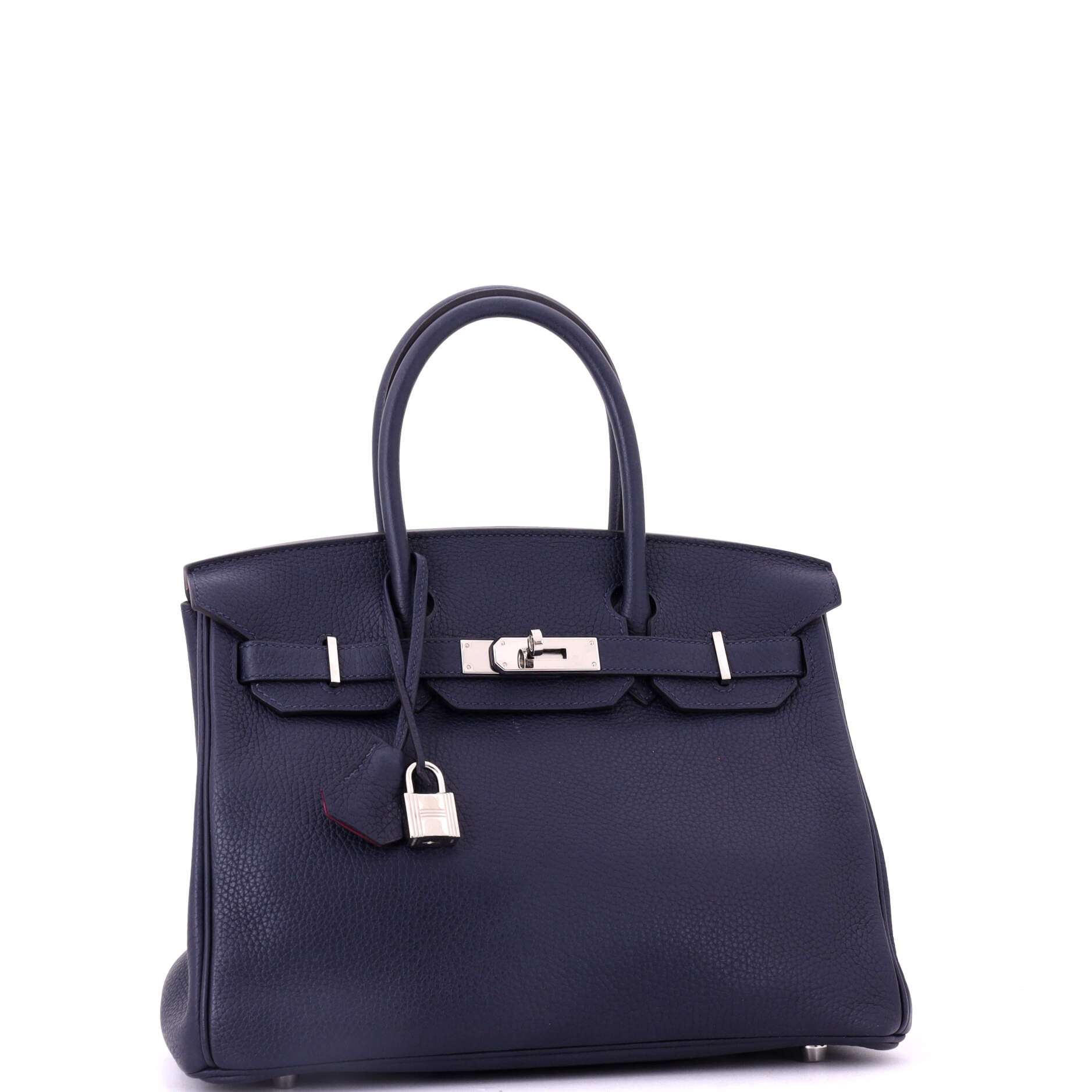 Birkin Handbag Verso Clemence with Palladium Hardware 30