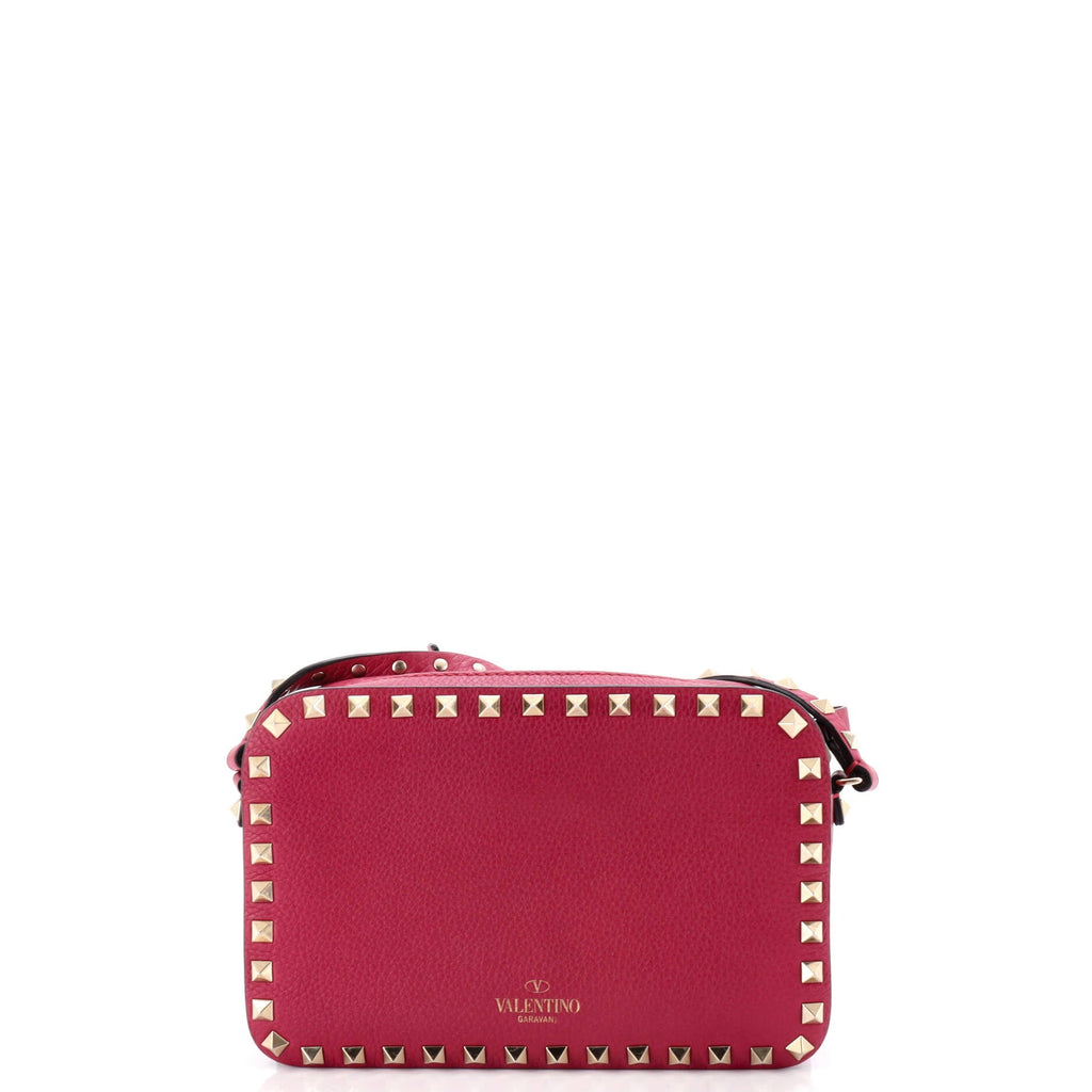 Rockstud Flip Lock Camera Crossbody Bag Leather