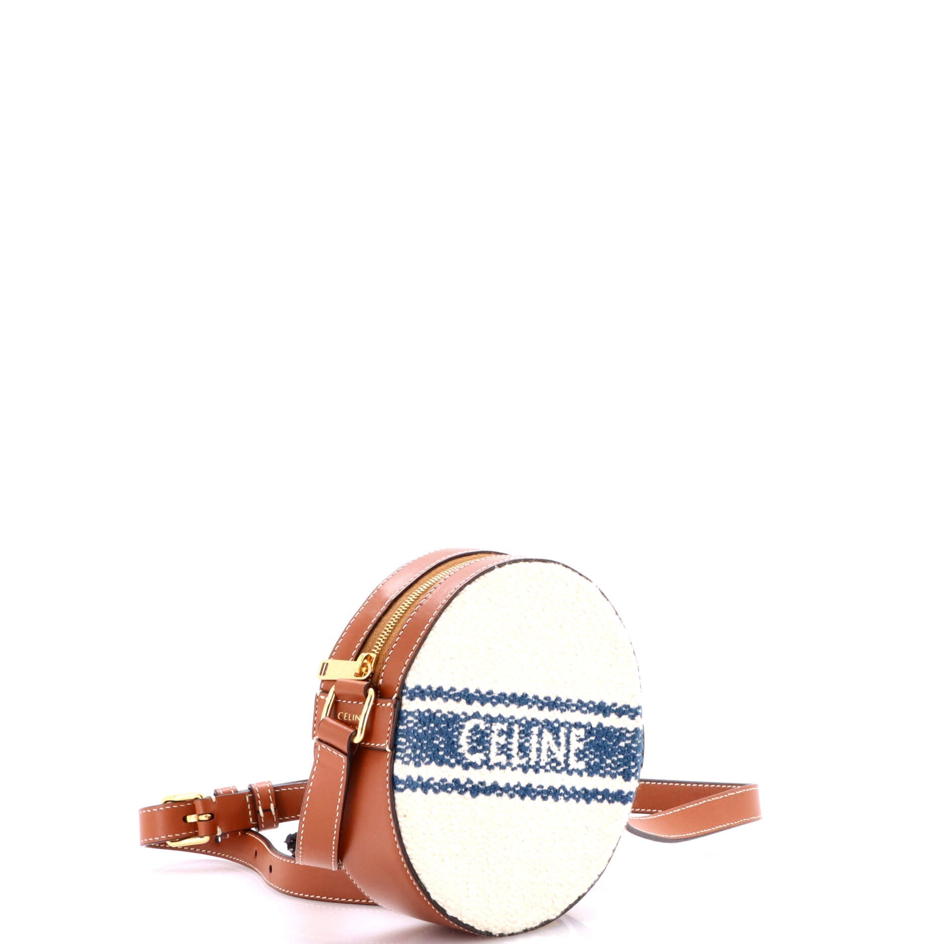 Plein Soleil Round Purse on Strap Canvas with Leather