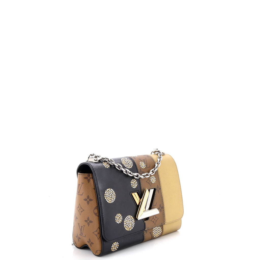 Twist Handbag Limited Edition Studded Reverse Monogram Canvas and Leather MM