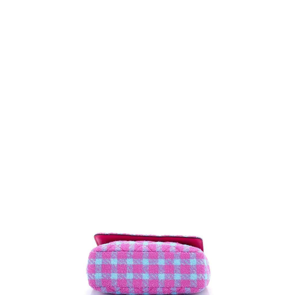 Medusa Icon Chain Flap Bag Quilted Tweed East West