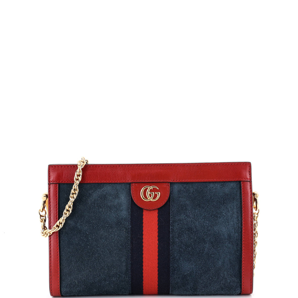 Ophidia Chain Shoulder Bag Suede Small