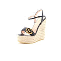 Women's GG Marmont Wedge Espadrille Sandals Leather