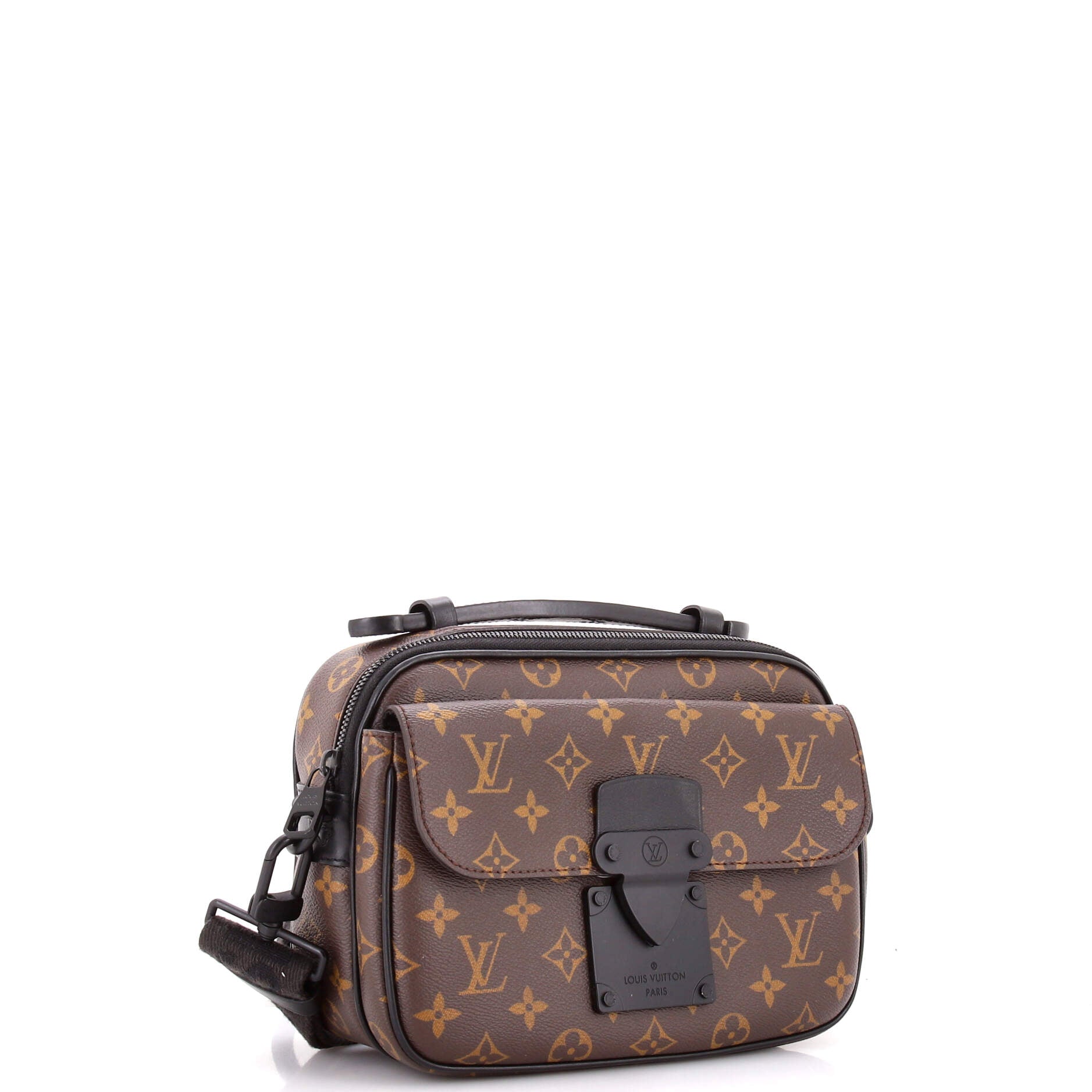 S Lock Messenger Bag Macassar Monogram Canvas