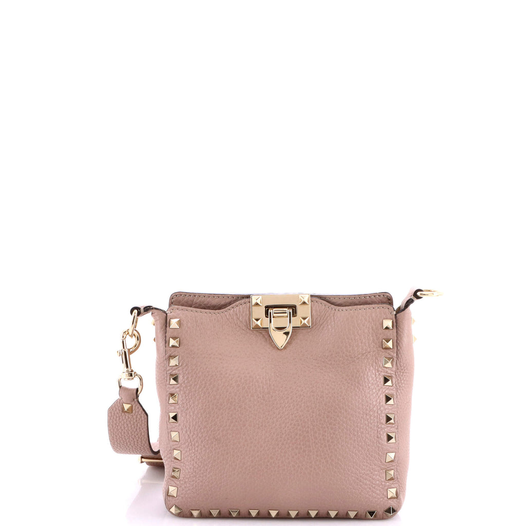 Rockstud Flip Lock Messenger Bag Leather Mini