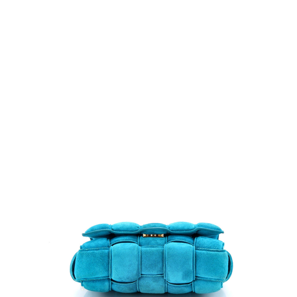 Cassette Chain Crossbody Bag Padded Maxi Intrecciato Suede