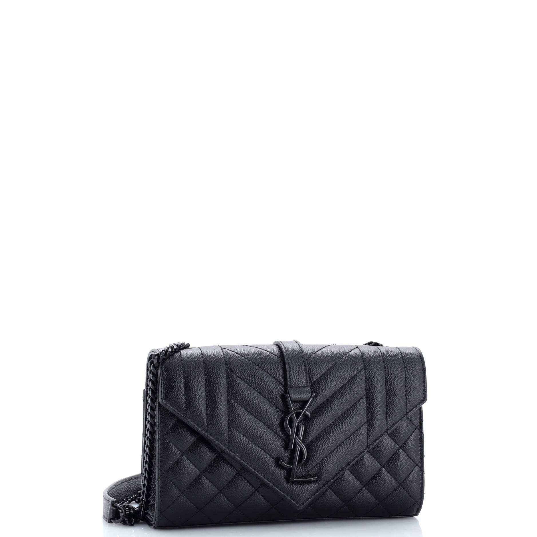 Classic Monogram Envelope Satchel Mixed Matelasse Leather Small
